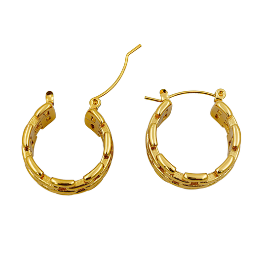 SreeVanna Golden Weave Hoop Earrings