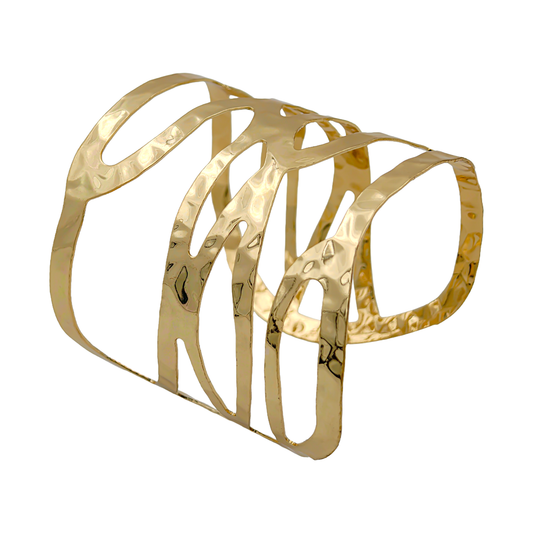 SreeVanna Aura Wave Hammered Cuff Bangle