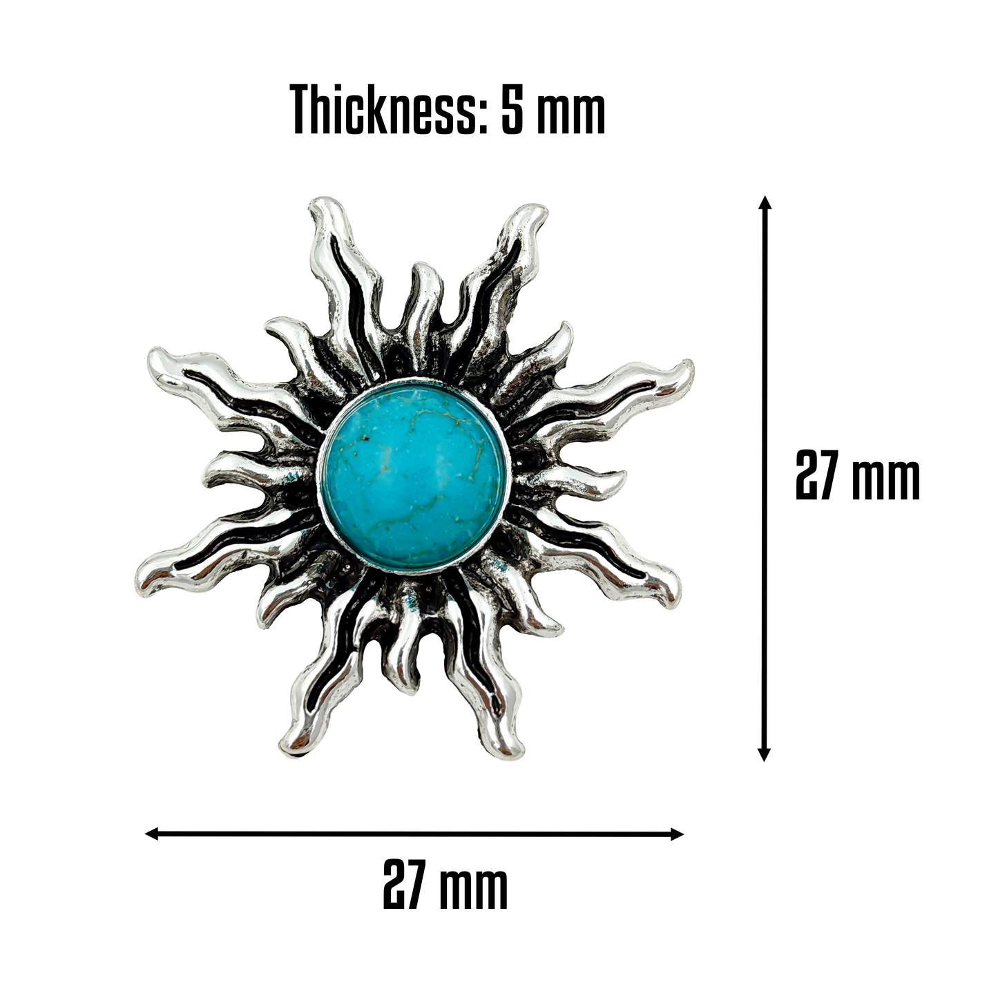 SreeVanna Surya Studs – Ethnic Silver-Tone Earrings with Turquoise Stone
