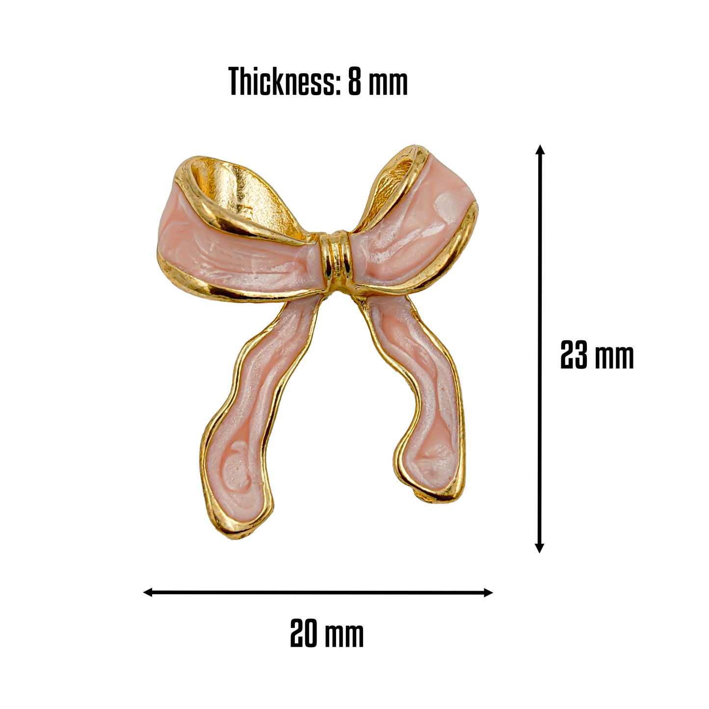 SreeVanna Blush Bow Enamel Earrings