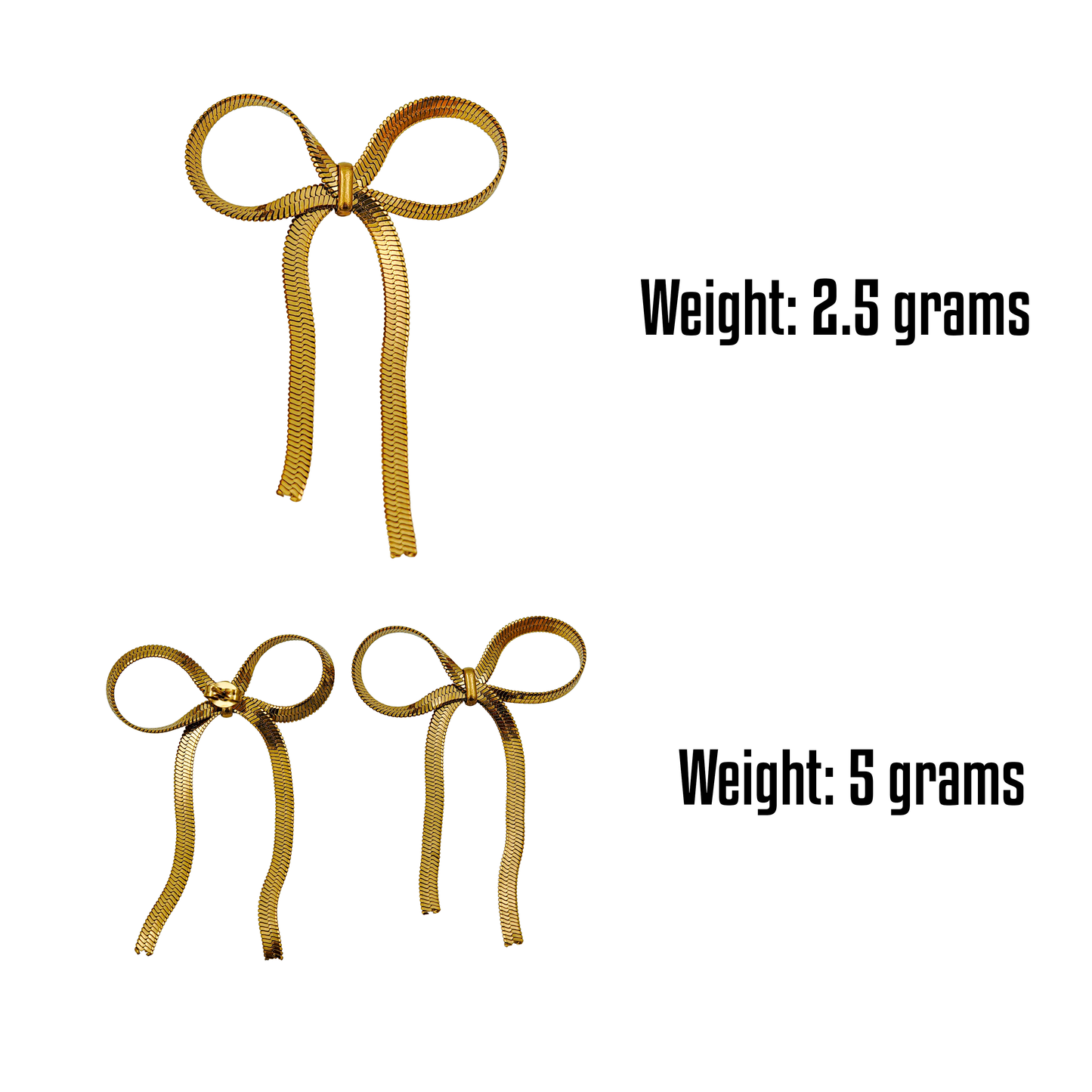 SreeVanna Golden Grace Bow Earrings