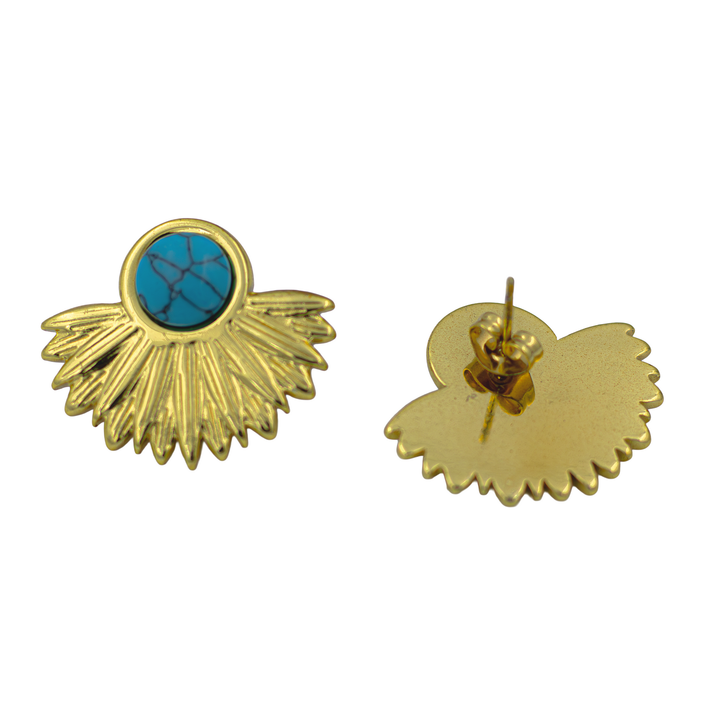 SreeVanna Turquoise Sunburst Earrings