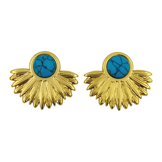 SreeVanna Turquoise Sunburst Earrings