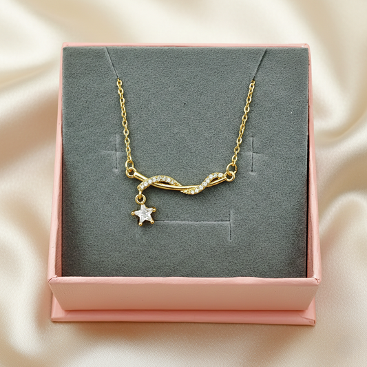 SreeVanna Celestia Charm - 18K Gold Plated Elegant Minimal Necklace