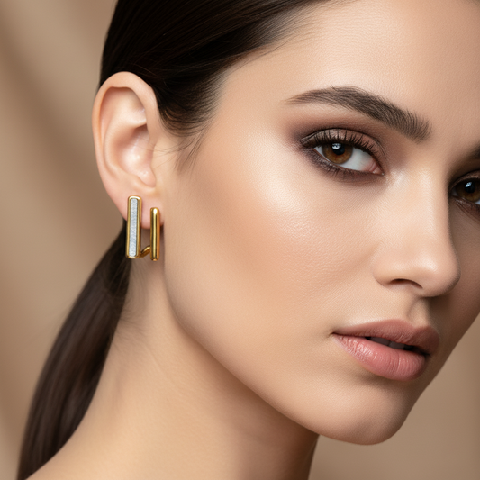 SreeVanna Sleek Dual Bar Earrings