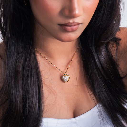 SreeVanna Secret Pearl 18K Heart Locket