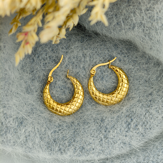 SreeVanna Golden Lattice Luxe Hoops