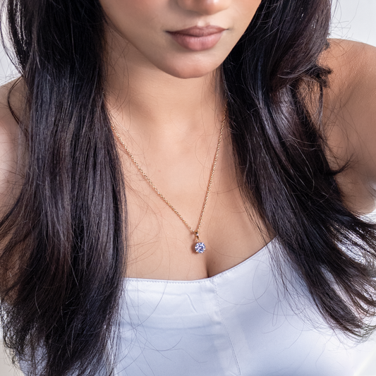 SreeVanna Radiant Solitaire Pendant Necklace