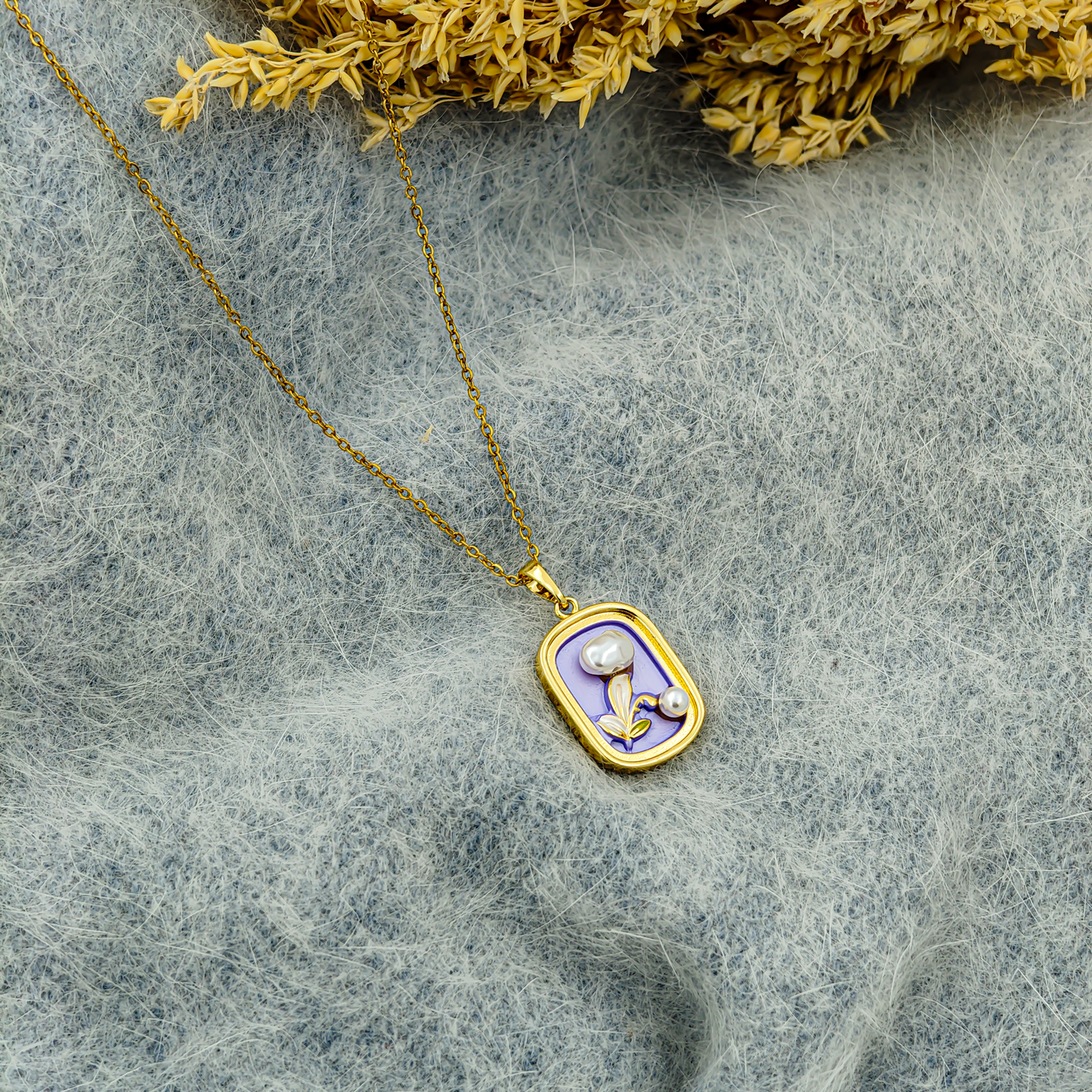 SreeVanna Amara Lilac Pearl Bloom Necklace