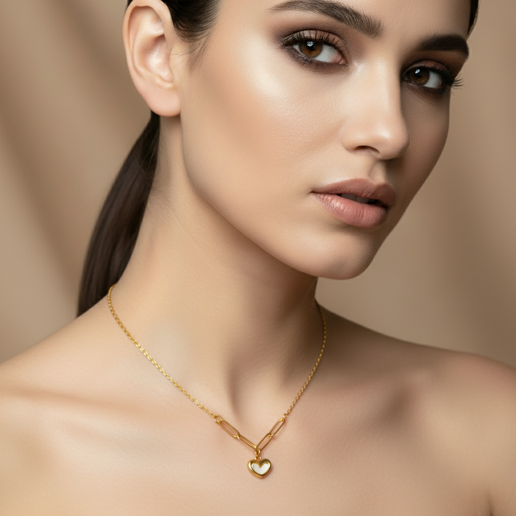 SreeVanna HeartLink Gold Necklace