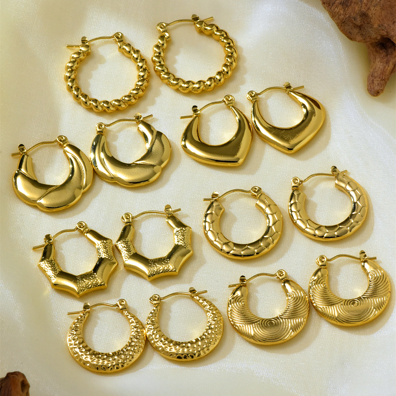 SreeVanna 7 Days 7 Hoops Collection – 18K Gold Plated Demi-Fine Hoop Earrings