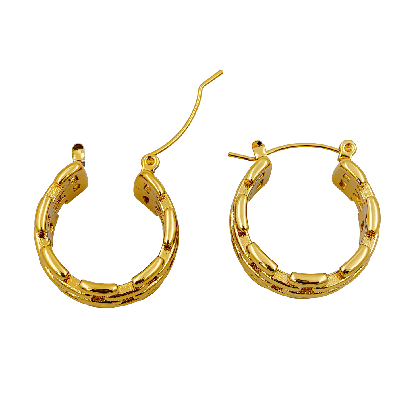 SreeVanna Golden Weave Hoop Earrings
