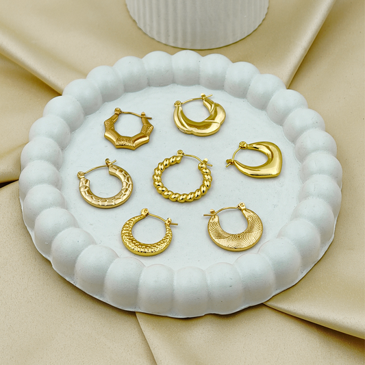 SreeVanna 7 Days 7 Hoops Collection – 18K Gold Plated Demi-Fine Hoop Earrings