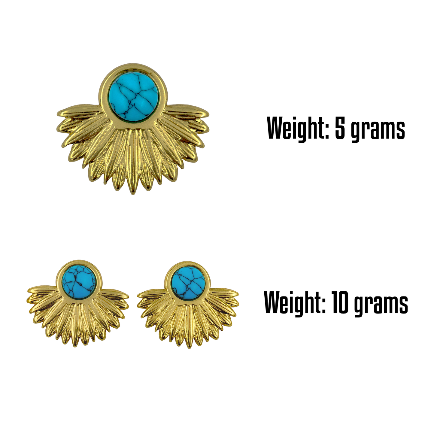 SreeVanna Turquoise Sunburst Earrings