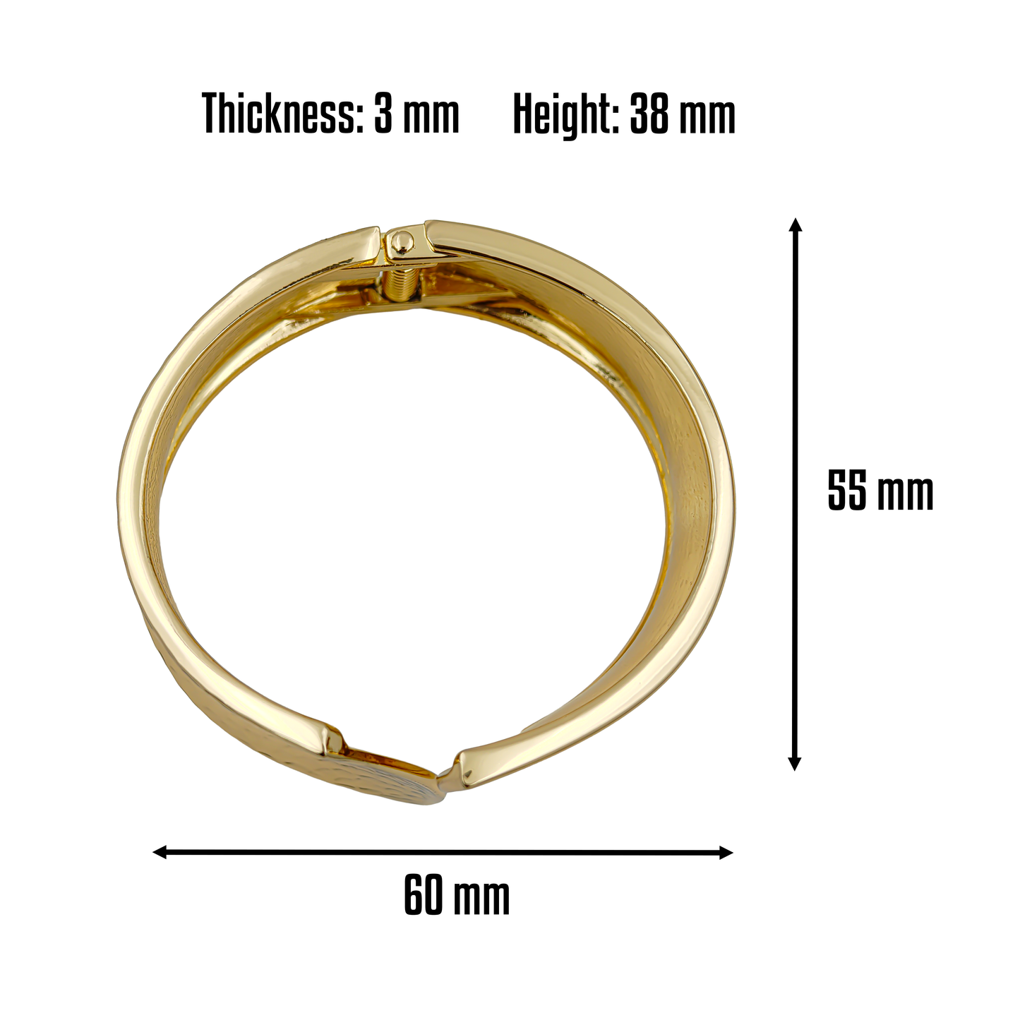 SreeVanna Aurora Hammered Gold Statement Bangle