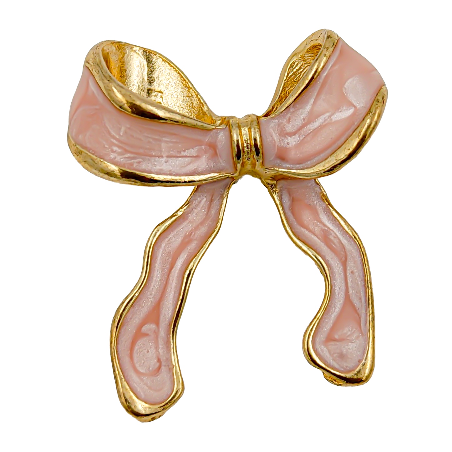 SreeVanna Blush Bow Enamel Earrings