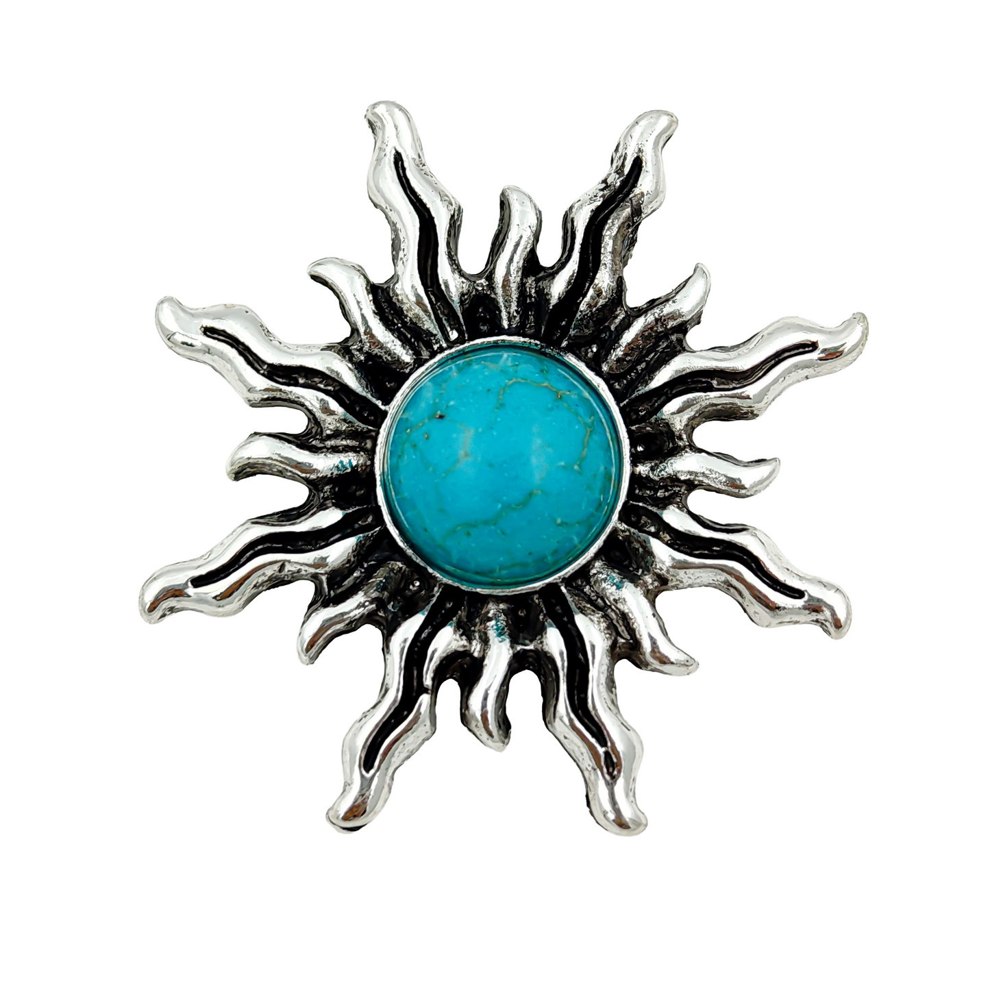 SreeVanna Surya Studs – Ethnic Silver-Tone Earrings with Turquoise Stone