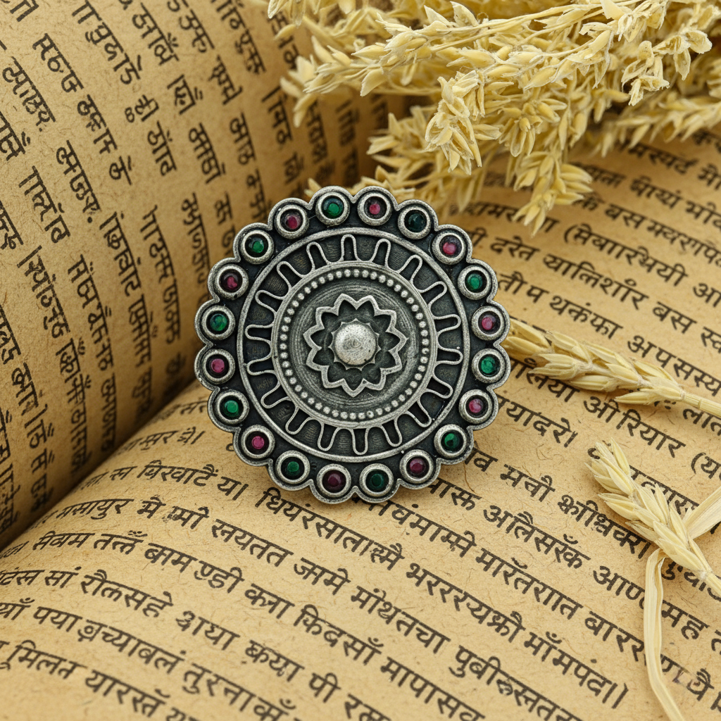 SreeVanna Aranya Ring – Ethnic Oxidized Brass Design