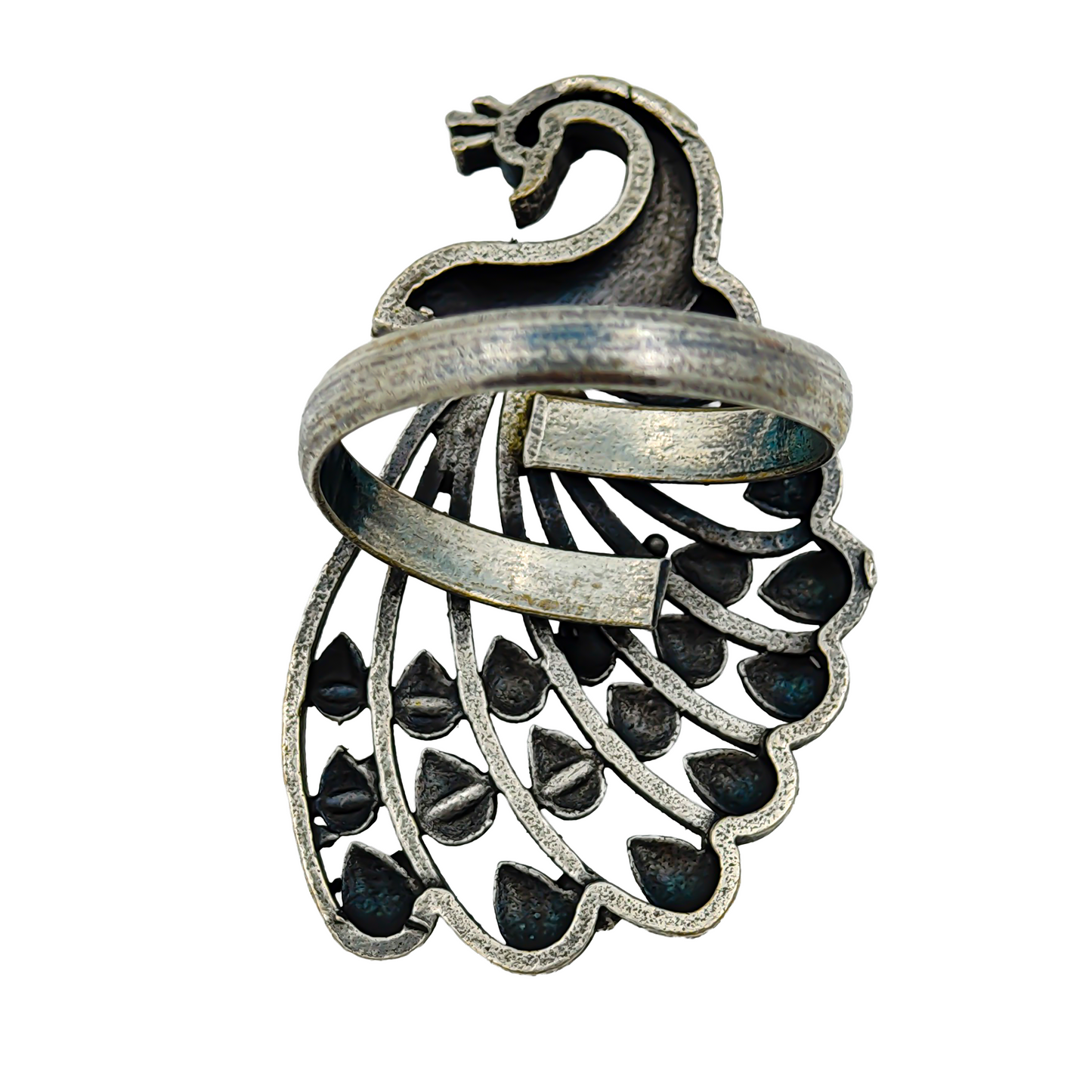 SreeVanna Mayura Ring – Ethnic Oxidized Brass Peacock Design