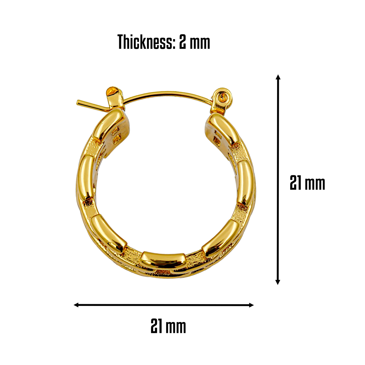 SreeVanna Golden Weave Hoop Earrings