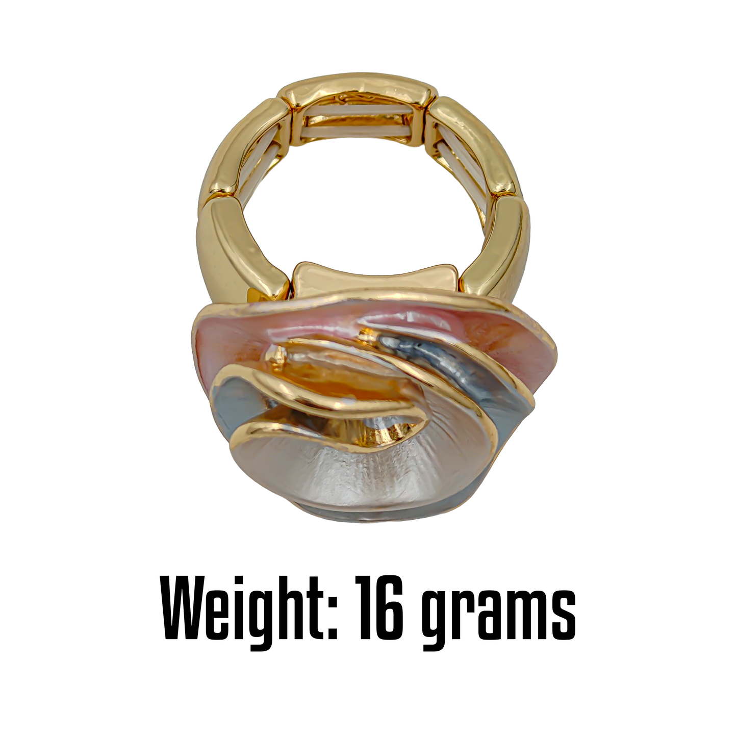 SreeVanna Aurora Swirl 18K Gold Plated Elastic Statement Ring