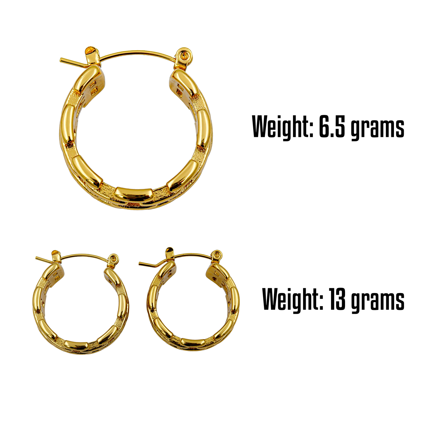 SreeVanna Golden Weave Hoop Earrings