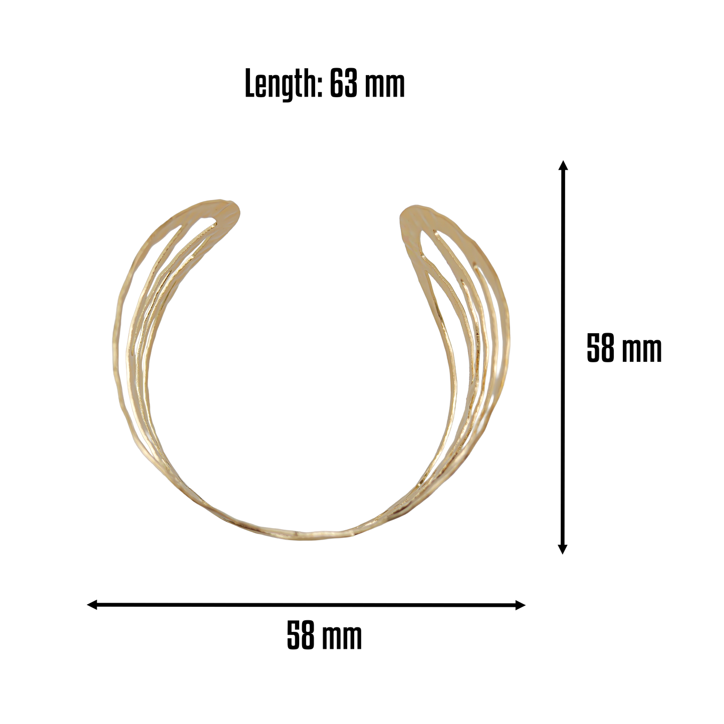 SreeVanna Aura Wave Hammered Cuff Bangle