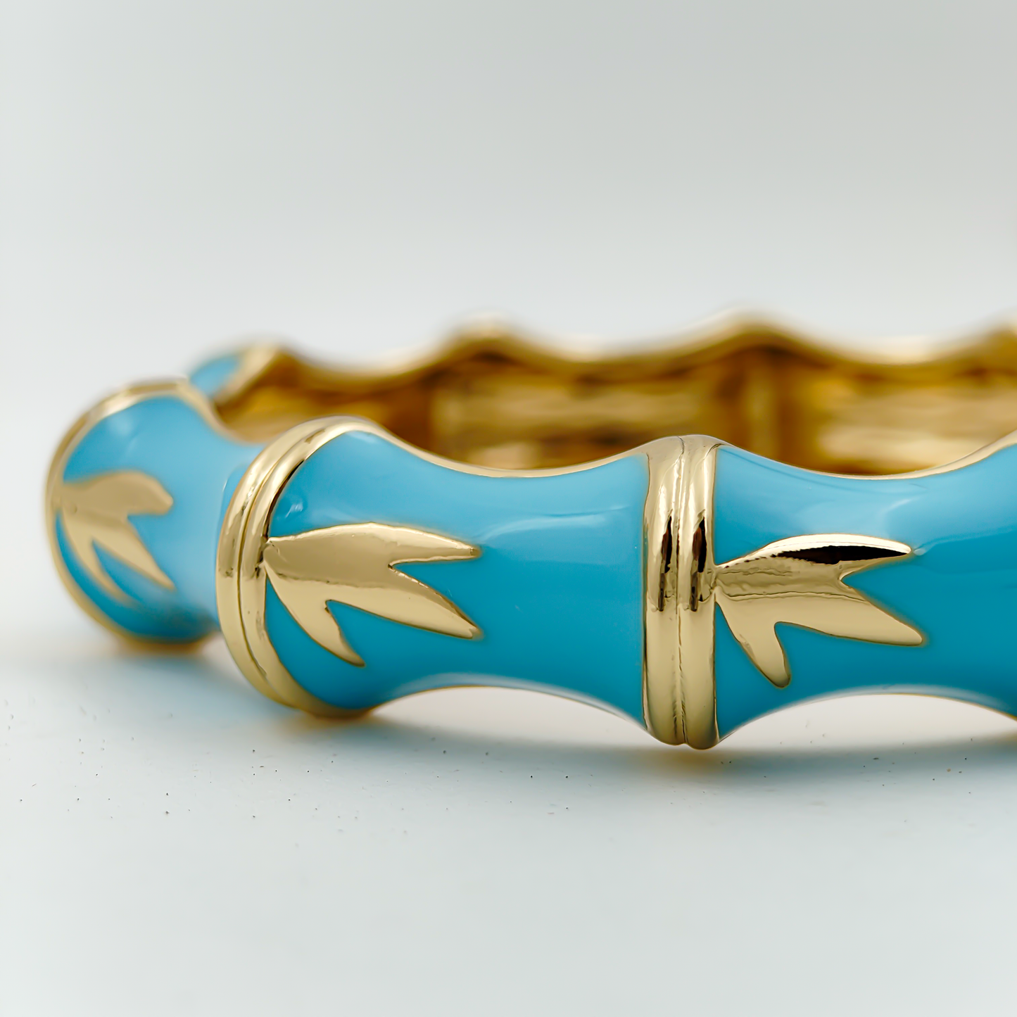 SreeVanna Luxe Bamboo Enamel Bangle (Turquoise Blue, Aqua Green, Sunshine Yellow, and Terracotta Marble)