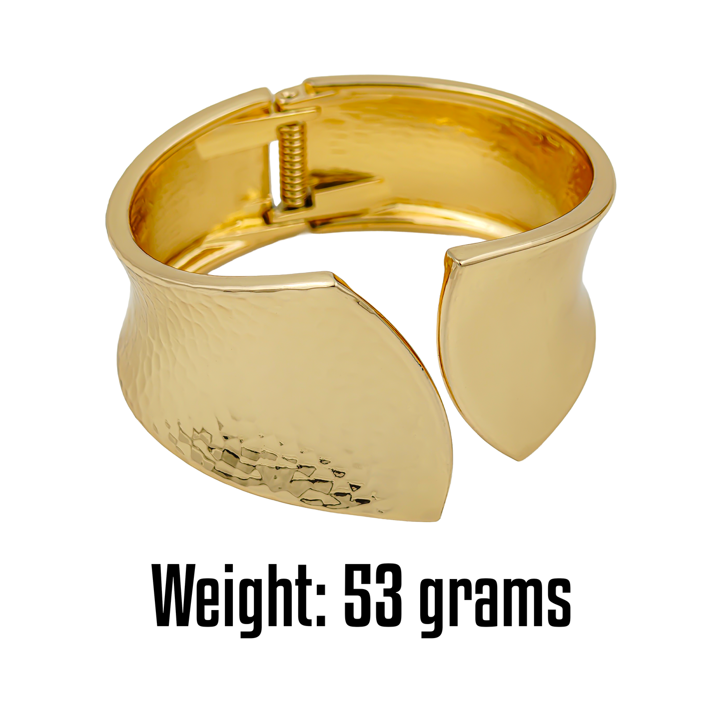 SreeVanna Aurora Hammered Gold Statement Bangle