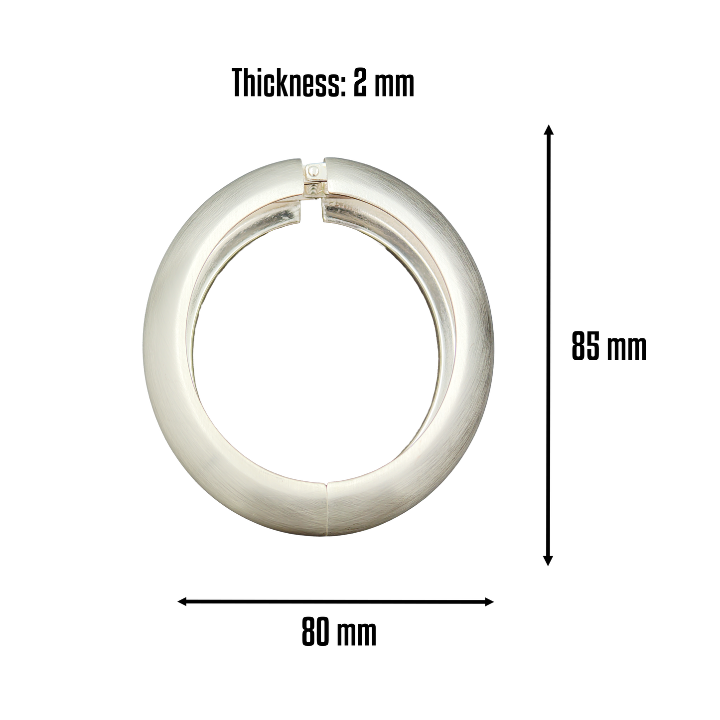 SreeVanna Luxe Matte Silver Dome Bangle