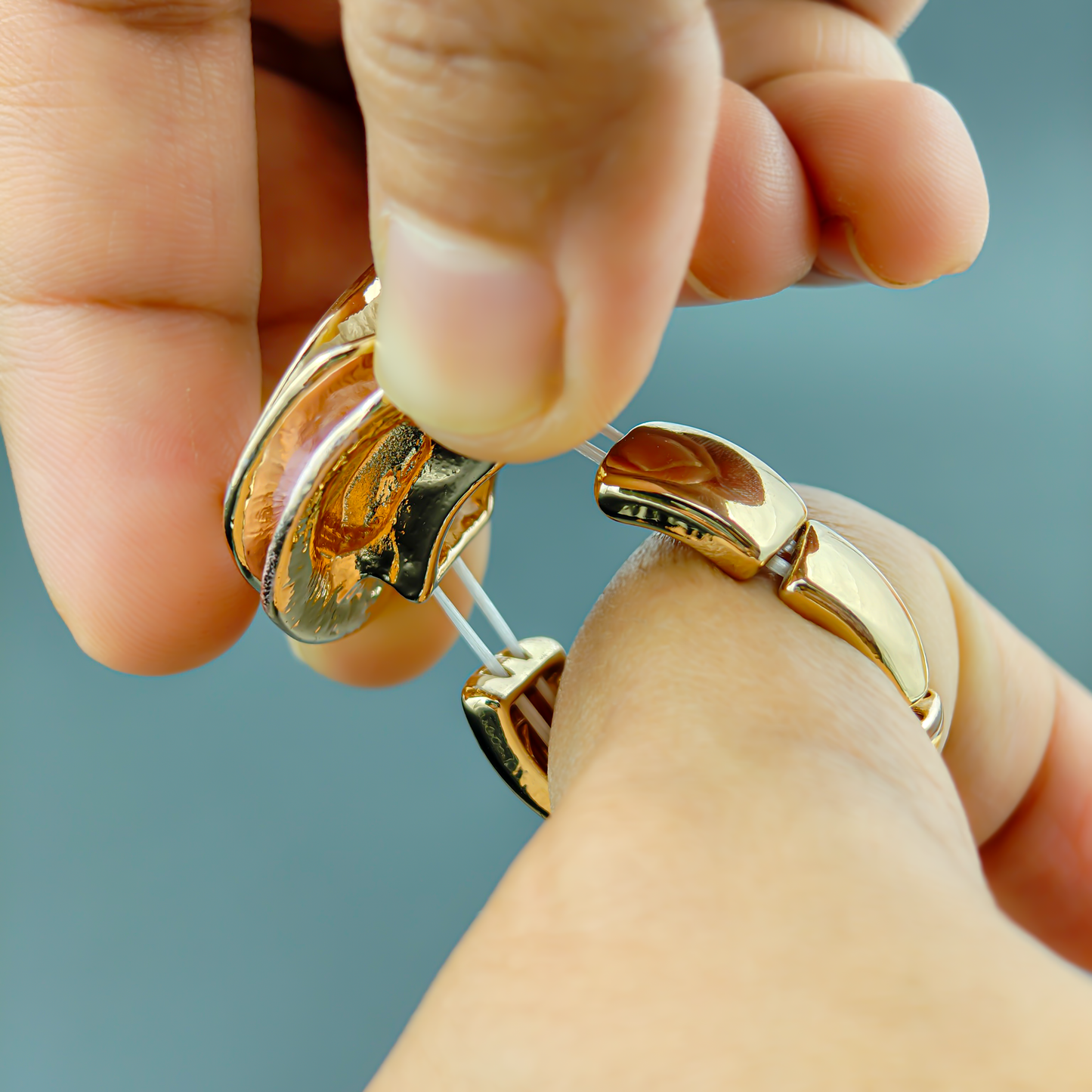 SreeVanna Aurora Swirl 18K Gold Plated Elastic Statement Ring