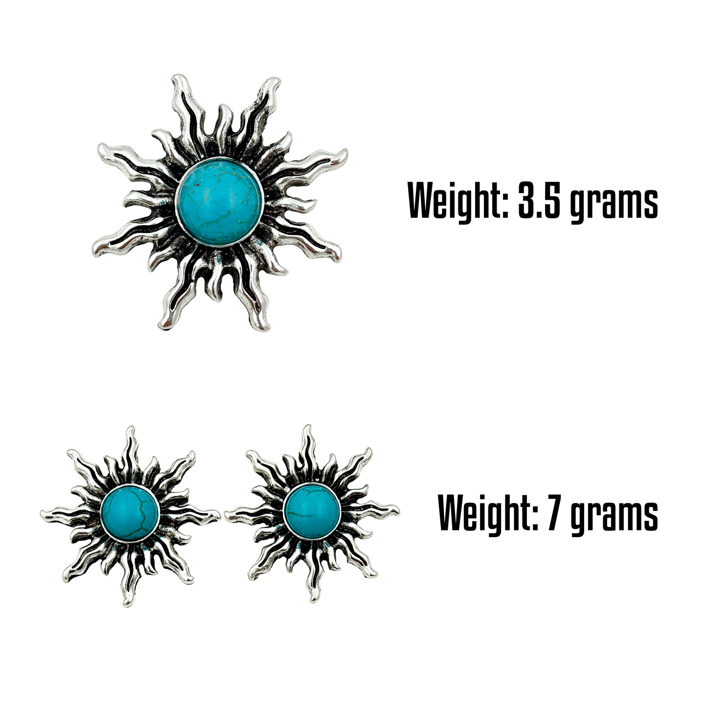 SreeVanna Surya Studs – Ethnic Silver-Tone Earrings with Turquoise Stone