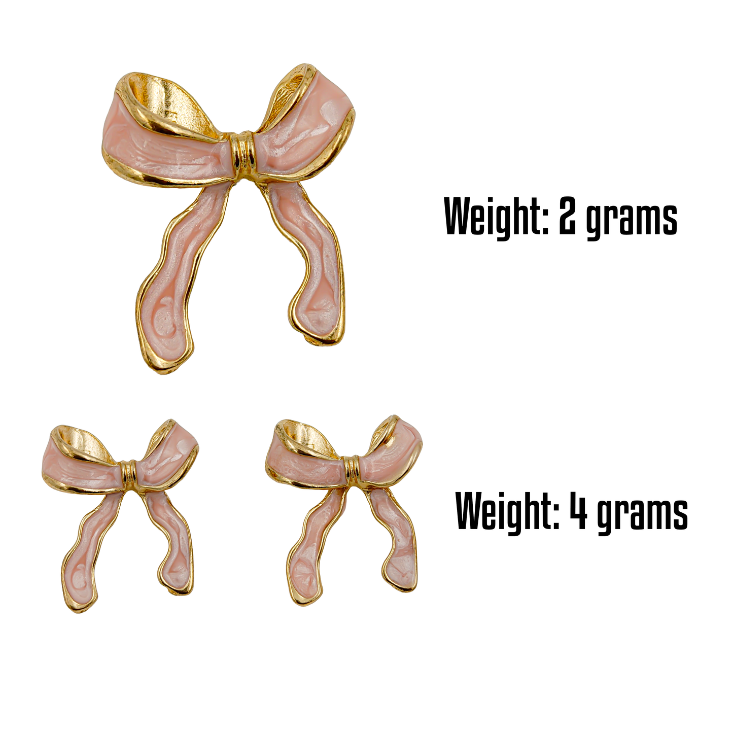 SreeVanna Blush Bow Enamel Earrings