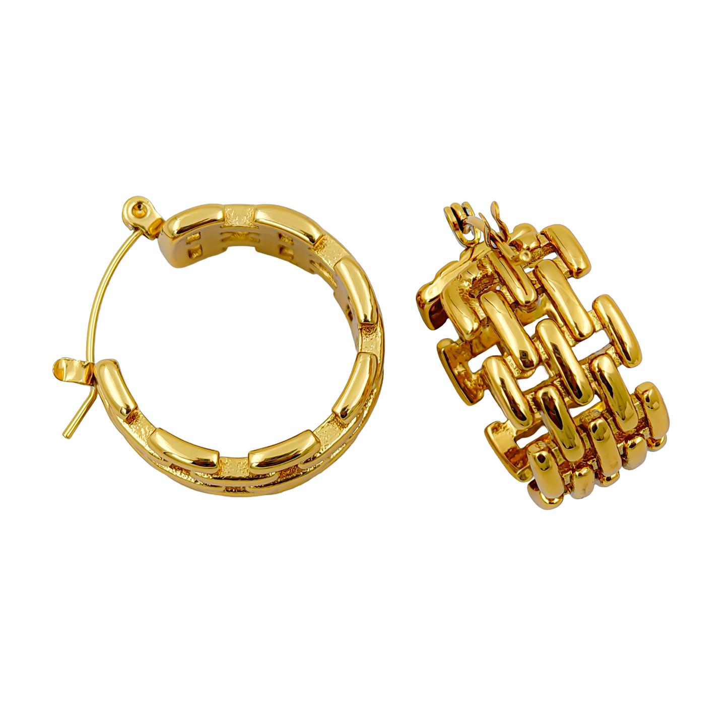 SreeVanna Golden Weave Hoop Earrings