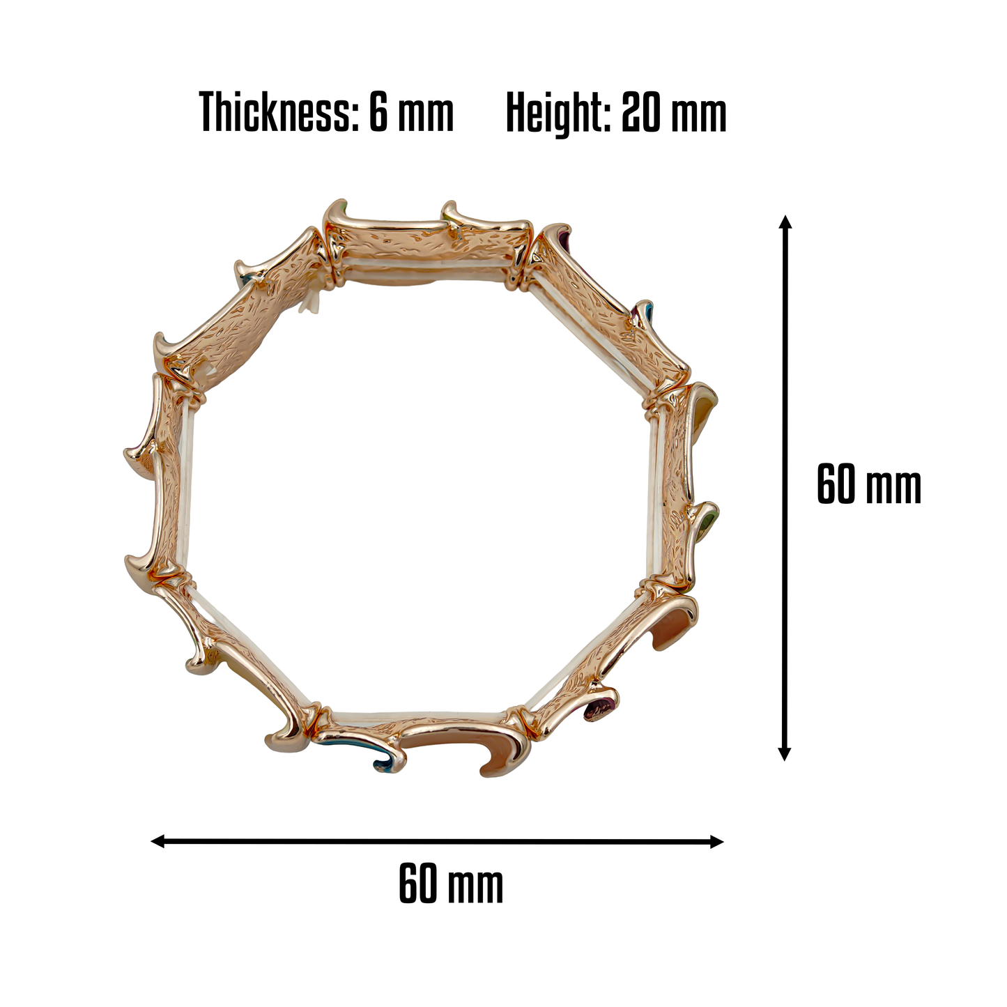 SreeVanna AuraWave 18K Gold-Plated Multicolor Enamel Elastic Bracelet