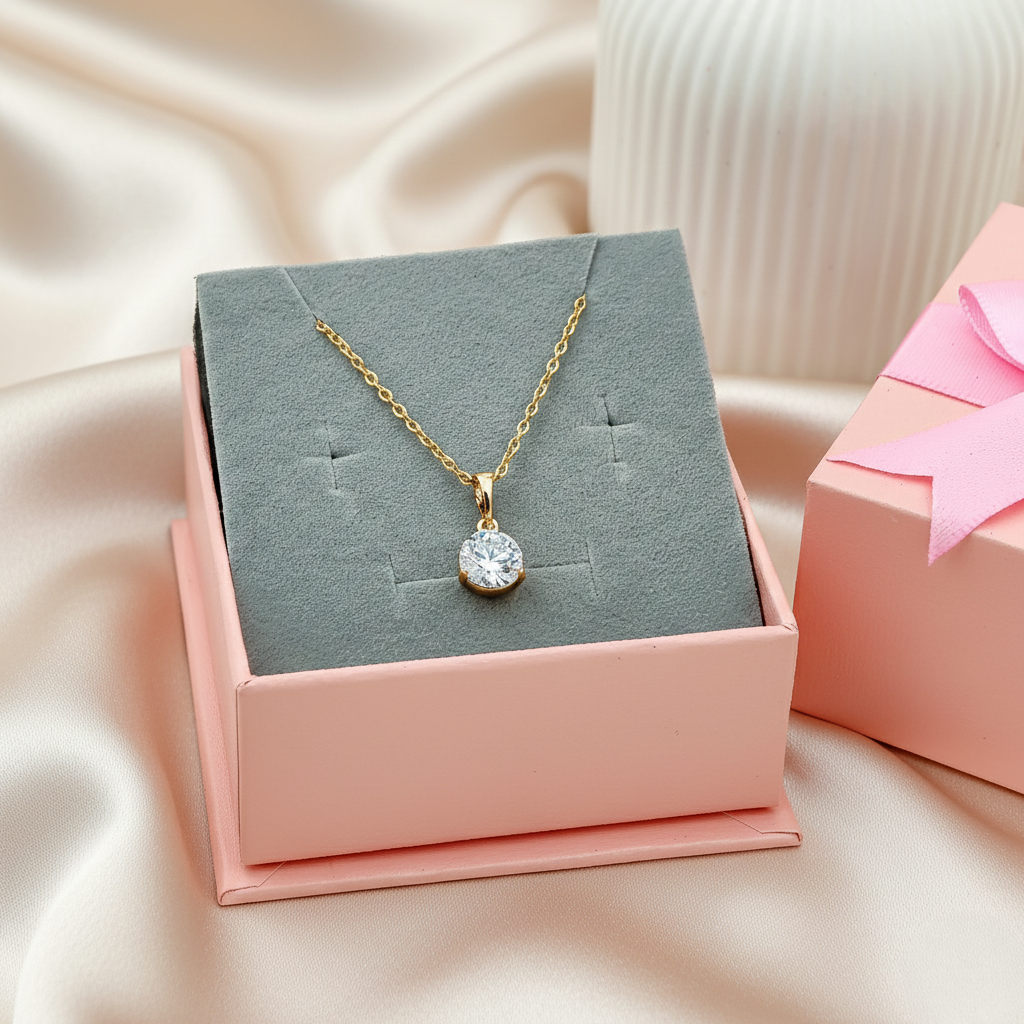 SreeVanna Radiant Solitaire Pendant Necklace