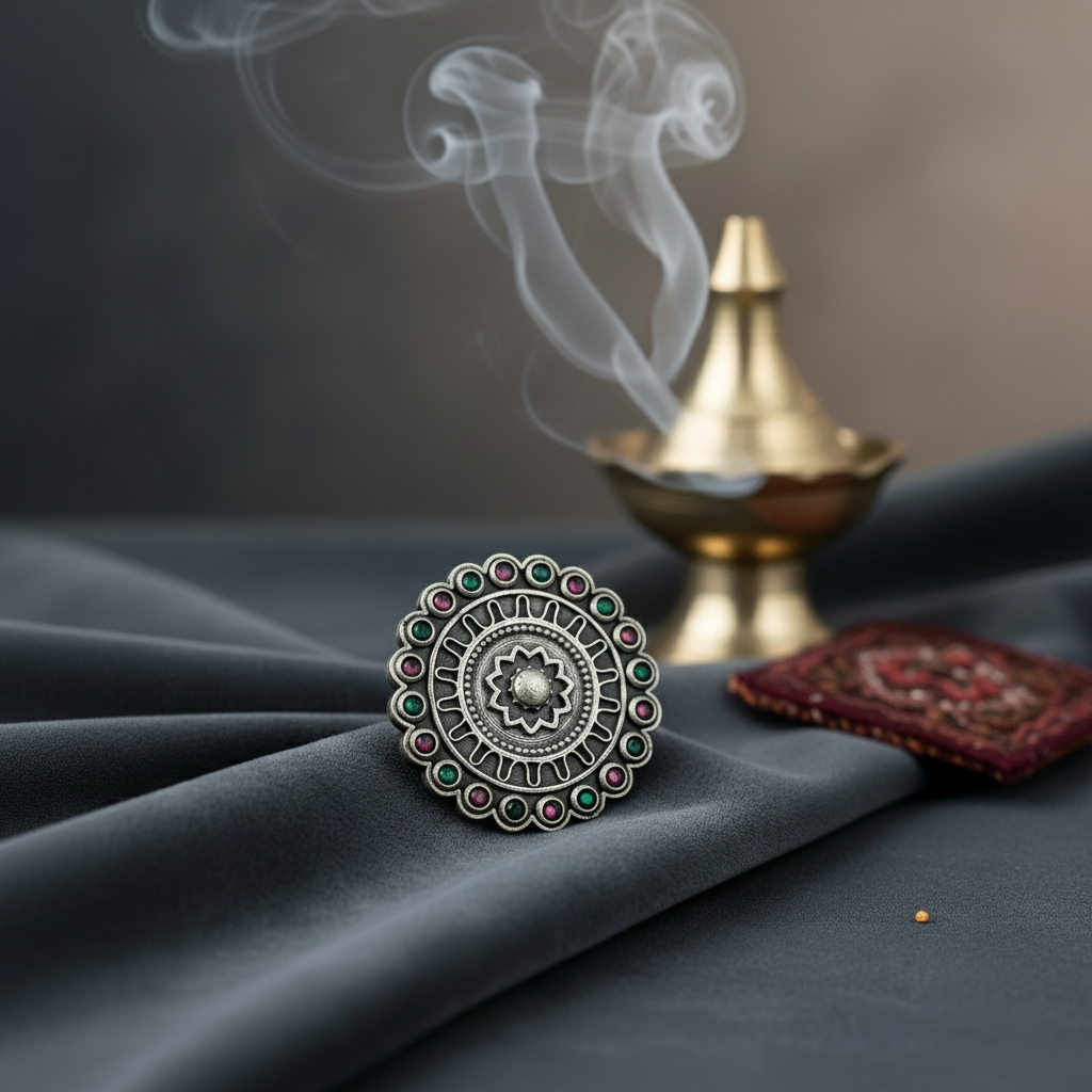 SreeVanna Aranya Ring – Ethnic Oxidized Brass Design