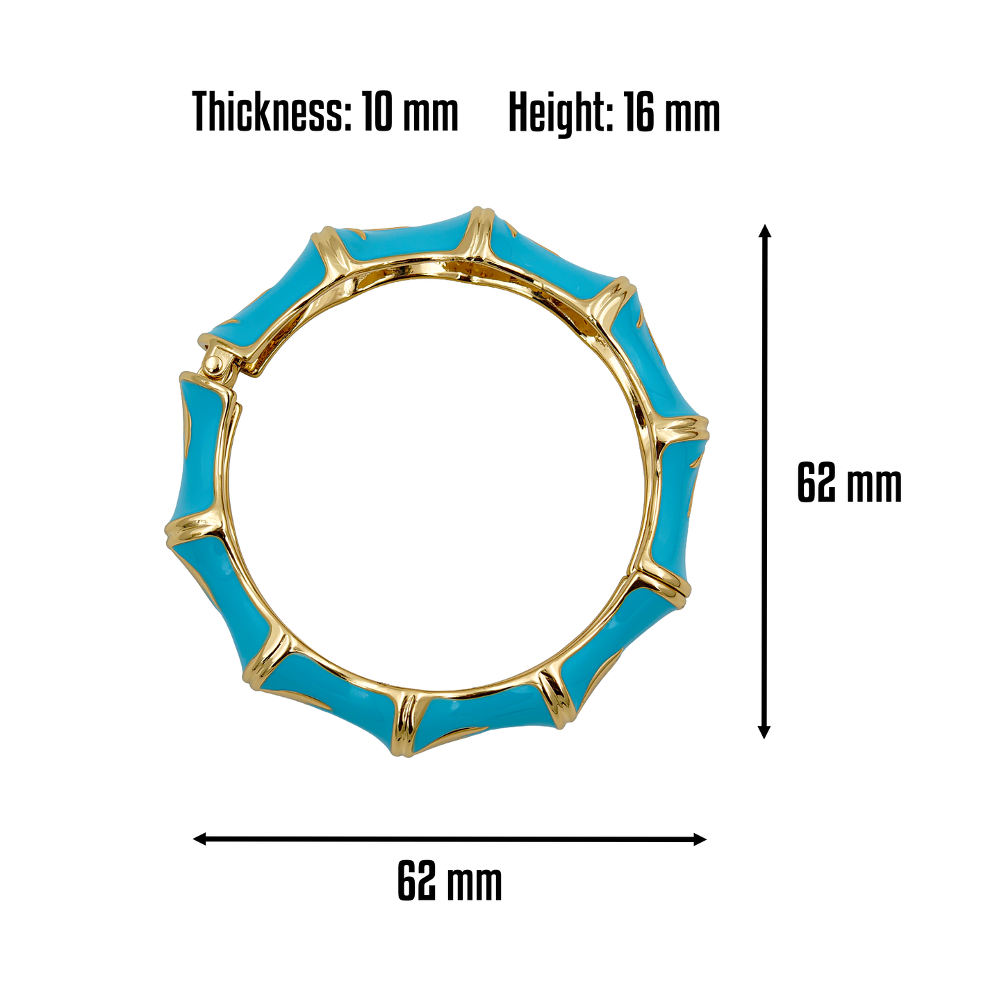 SreeVanna Luxe Bamboo Enamel Bangle (Turquoise Blue, Aqua Green, Sunshine Yellow, and Terracotta Marble)