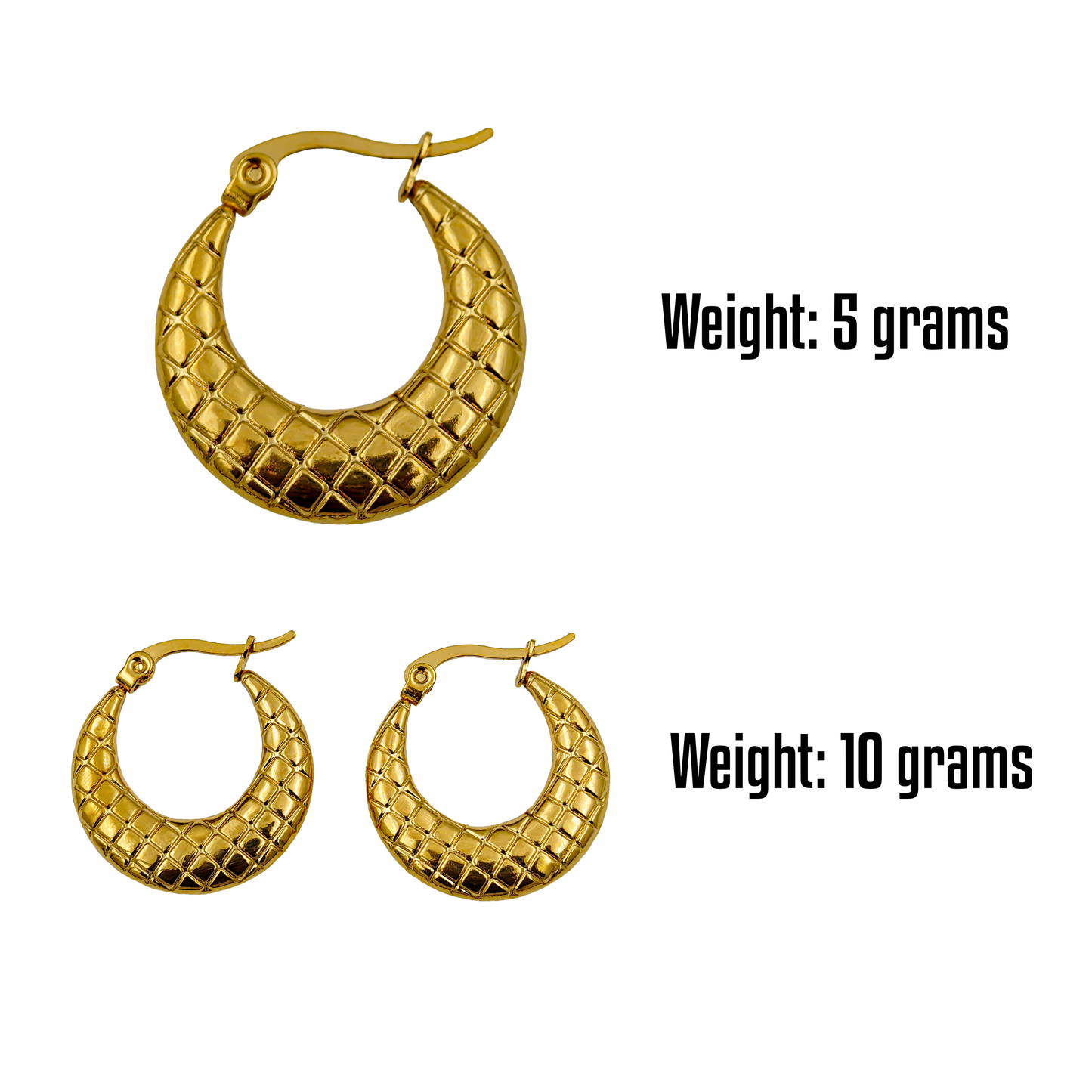 SreeVanna Golden Lattice Luxe Hoops