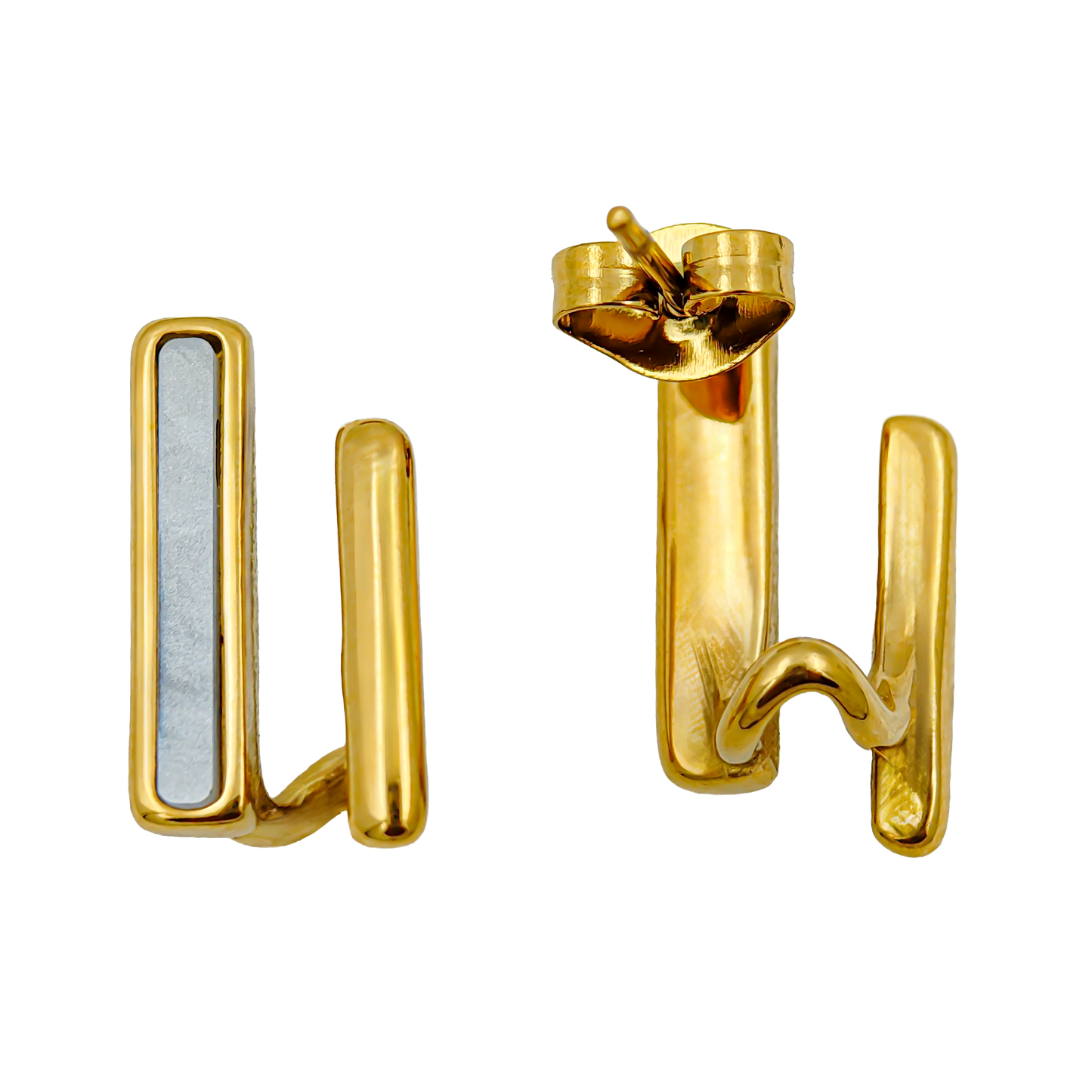 SreeVanna Sleek Dual Bar Earrings