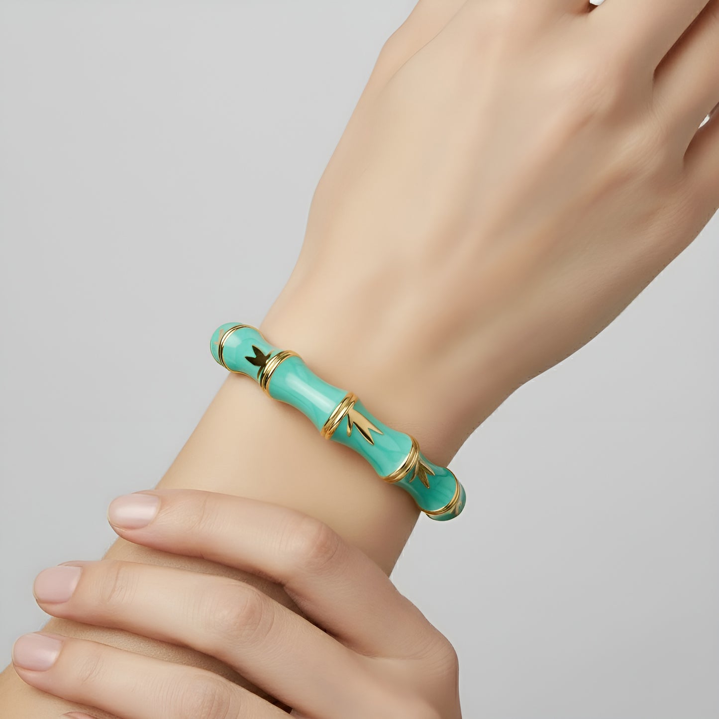 SreeVanna Luxe Bamboo Enamel Bangle (Turquoise Blue, Aqua Green, Sunshine Yellow, and Terracotta Marble)