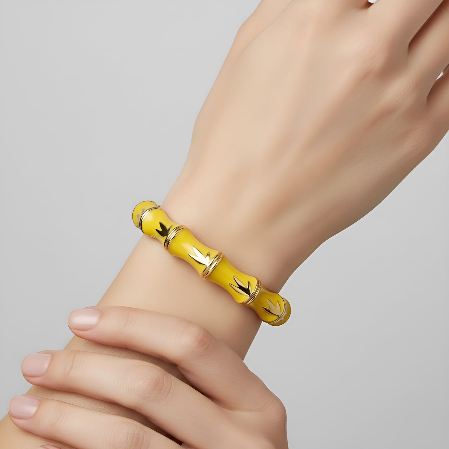 SreeVanna Luxe Bamboo Enamel Bangle (Turquoise Blue, Aqua Green, Sunshine Yellow, and Terracotta Marble)