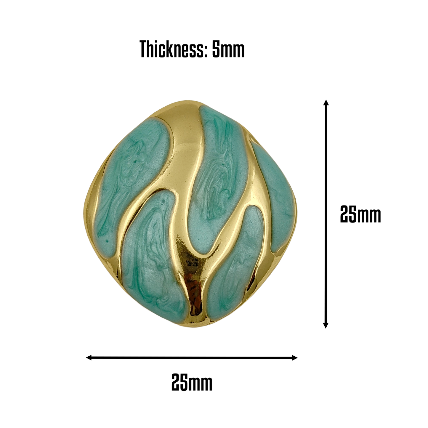 SreeVanna Élan Collection - Enamel Wave Stud Earrings (Orange, White, Pink, Aqua Blue &  Black)