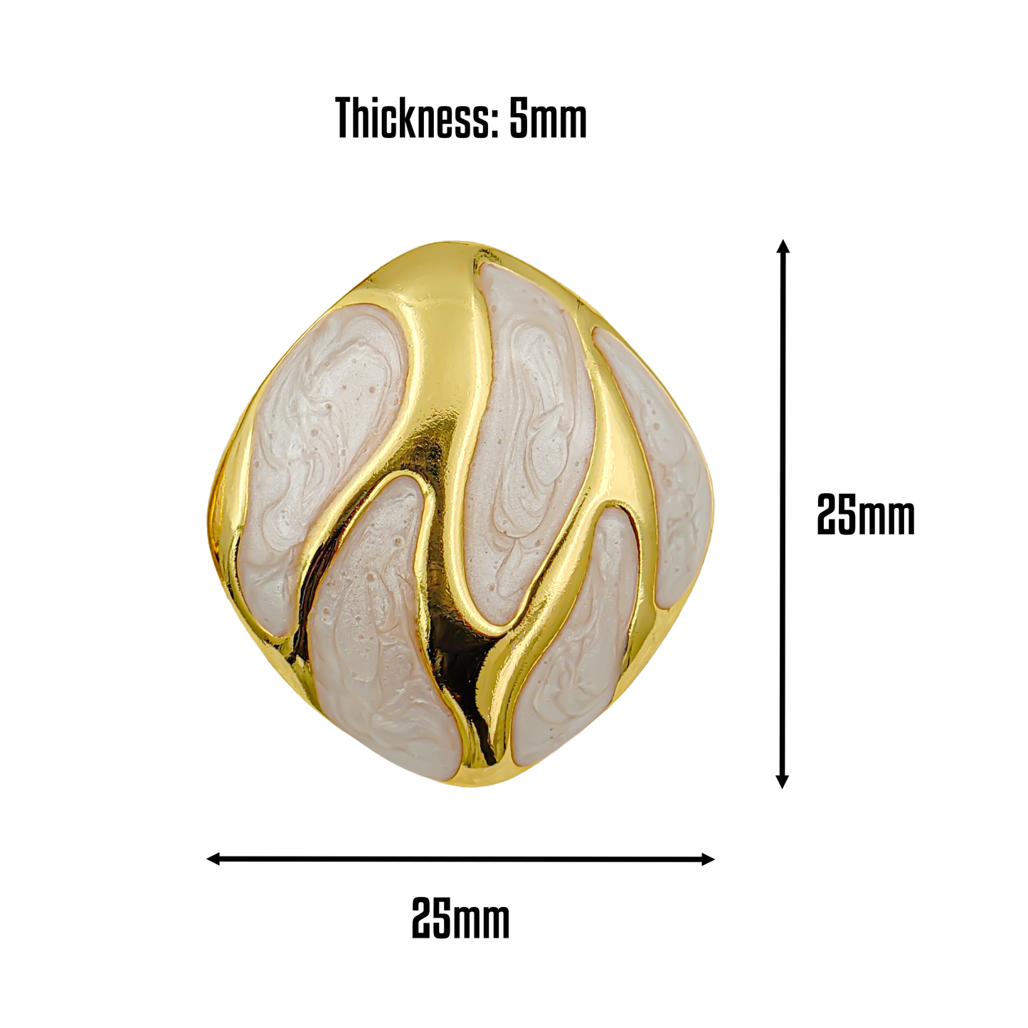 SreeVanna Élan Collection - Enamel Wave Stud Earrings (Orange, White, Pink, Aqua Blue &  Black)