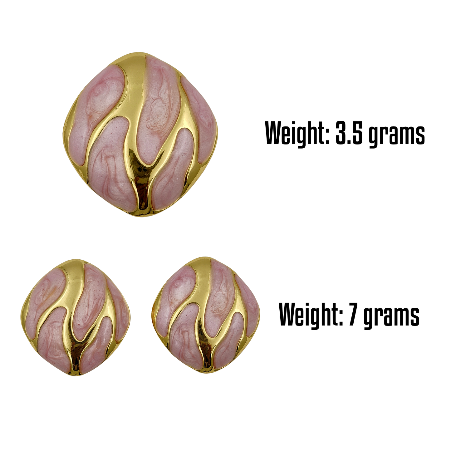 SreeVanna Élan Collection - Enamel Wave Stud Earrings (Orange, White, Pink, Aqua Blue &  Black)